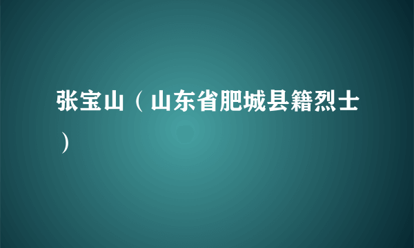 张宝山（山东省肥城县籍烈士）