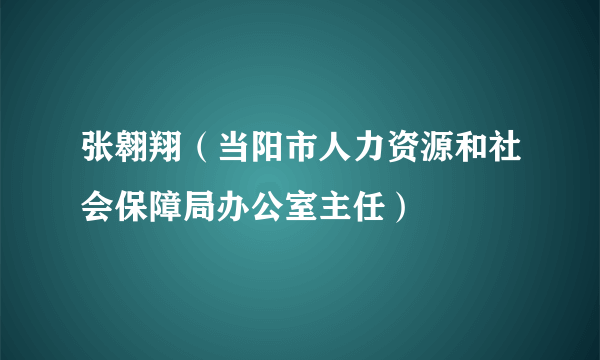 张翱翔（当阳市人力资源和社会保障局办公室主任）