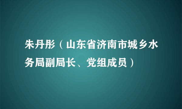 朱丹彤（山东省济南市城乡水务局副局长、党组成员）