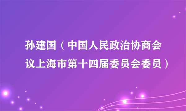 孙建国（中国人民政治协商会议上海市第十四届委员会委员）