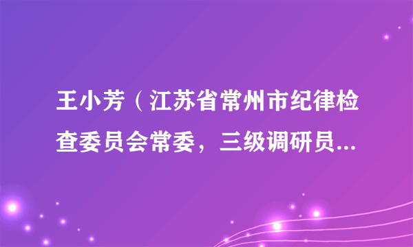 王小芳（江苏省常州市纪律检查委员会常委，三级调研员、四级高级监察官）