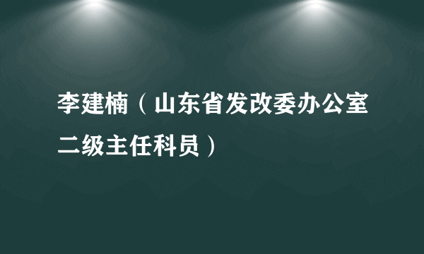 李建楠（山东省发改委办公室二级主任科员）