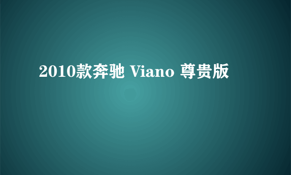 2010款奔驰 Viano 尊贵版