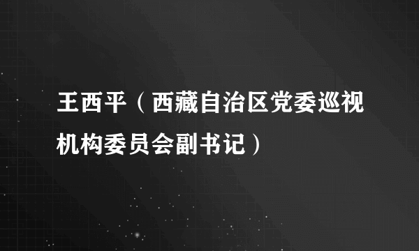 王西平（西藏自治区党委巡视机构委员会副书记）