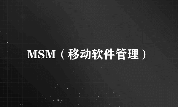 MSM（移动软件管理）