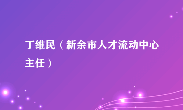 丁维民（新余市人才流动中心主任）