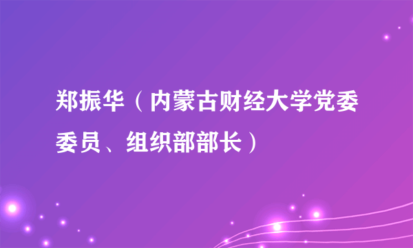 郑振华（内蒙古财经大学党委委员、组织部部长）