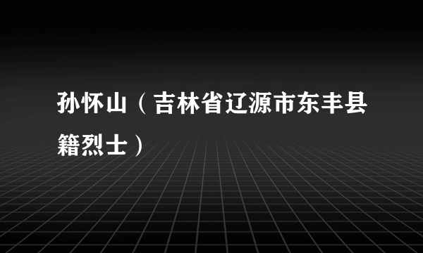 孙怀山（吉林省辽源市东丰县籍烈士）