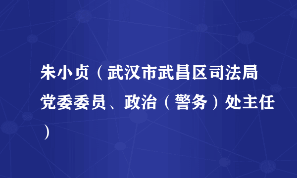 朱小贞（武汉市武昌区司法局党委委员、政治（警务）处主任）