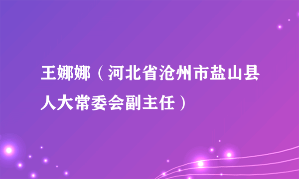 王娜娜（河北省沧州市盐山县人大常委会副主任）