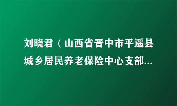 刘晓君（山西省晋中市平遥县城乡居民养老保险中心支部副书记）