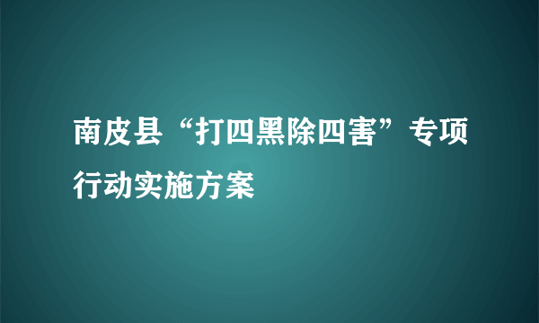 南皮县“打四黑除四害”专项行动实施方案