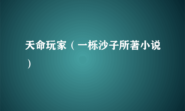 天命玩家（一栎沙子所著小说）