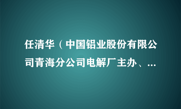 任清华（中国铝业股份有限公司青海分公司电解厂主办、冶炼工程师）