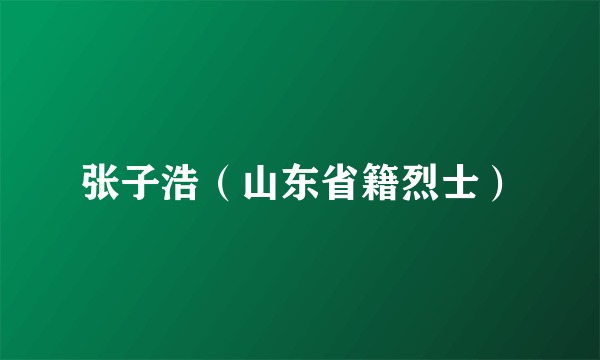 张子浩（山东省籍烈士）