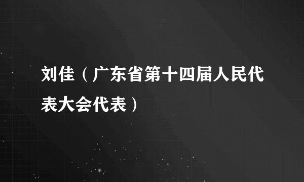 刘佳（广东省第十四届人民代表大会代表）