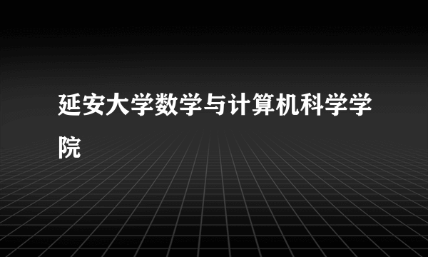 延安大学数学与计算机科学学院