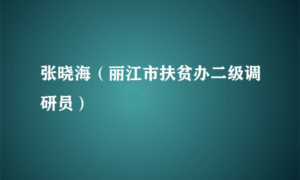 张晓海（丽江市扶贫办二级调研员）