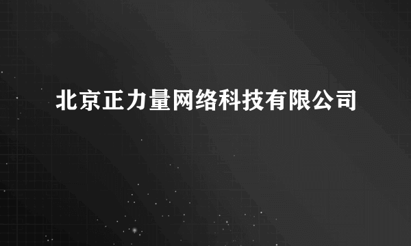 北京正力量网络科技有限公司