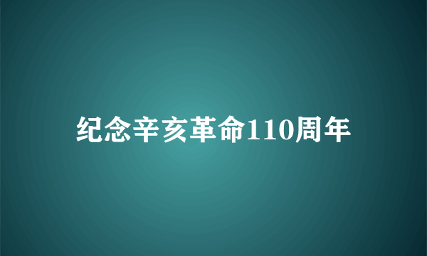 纪念辛亥革命110周年