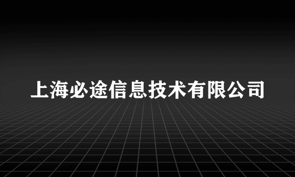 上海必途信息技术有限公司