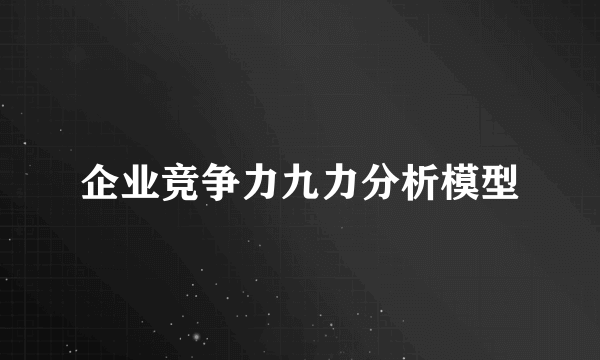 企业竞争力九力分析模型