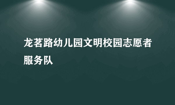 龙茗路幼儿园文明校园志愿者服务队