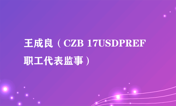 王成良（CZB 17USDPREF职工代表监事）