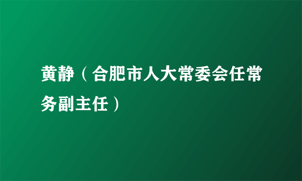 黄静（合肥市人大常委会任常务副主任）