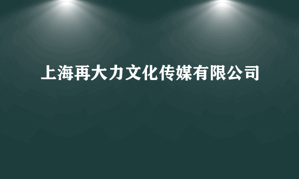 上海再大力文化传媒有限公司