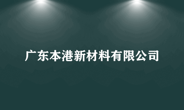 广东本港新材料有限公司