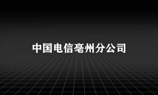 中国电信亳州分公司