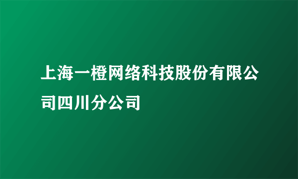 上海一橙网络科技股份有限公司四川分公司