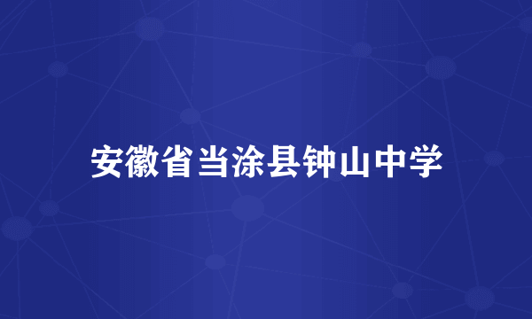 安徽省当涂县钟山中学