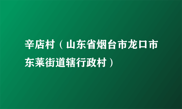 辛店村（山东省烟台市龙口市东莱街道辖行政村）