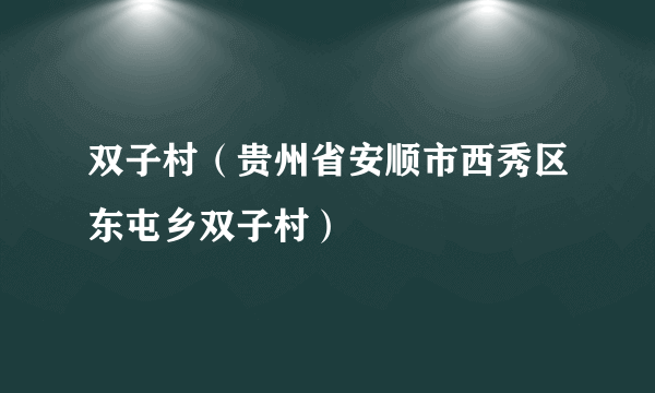 双子村（贵州省安顺市西秀区东屯乡双子村）