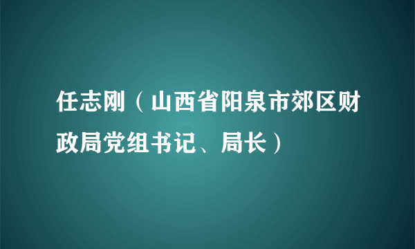 任志刚（山西省阳泉市郊区财政局党组书记、局长）