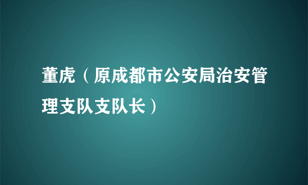 董虎（原成都市公安局治安管理支队支队长）