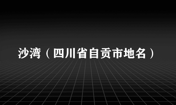 沙湾（四川省自贡市地名）