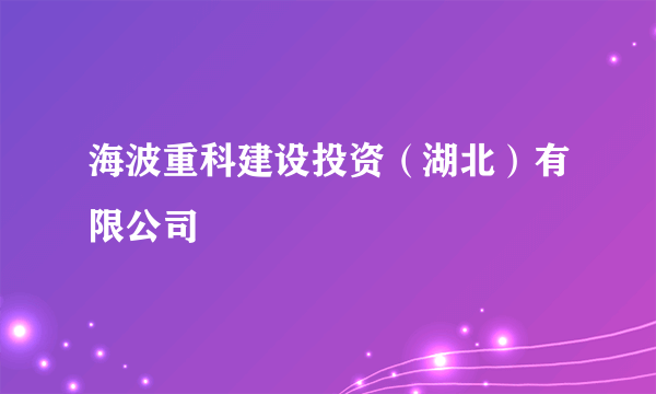 海波重科建设投资（湖北）有限公司