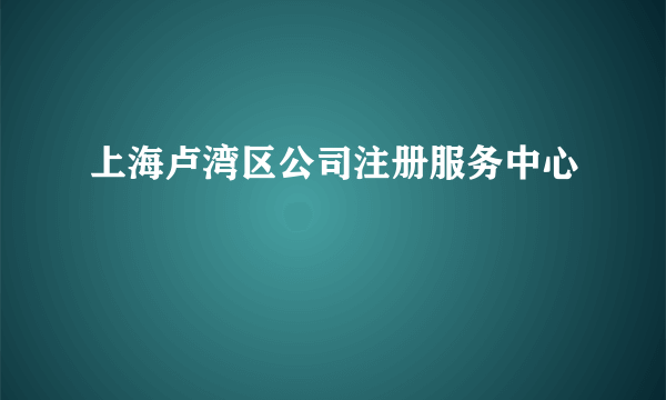 上海卢湾区公司注册服务中心