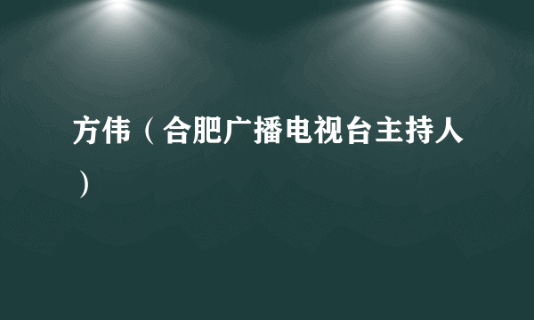 方伟（合肥广播电视台主持人）