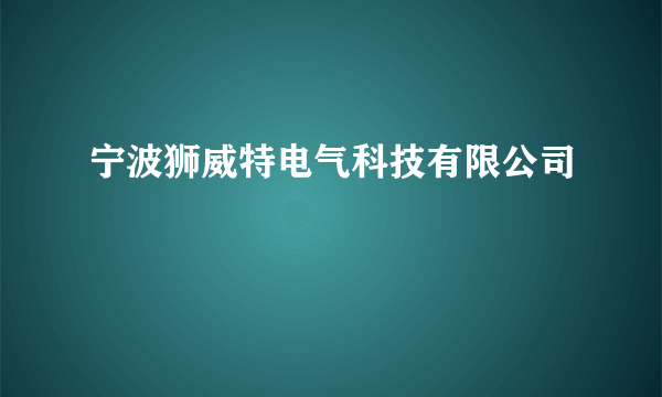 宁波狮威特电气科技有限公司