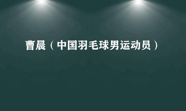 曹晨（中国羽毛球男运动员）