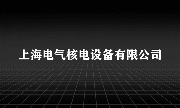 上海电气核电设备有限公司