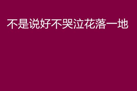 不是说好不哭泣花落一地