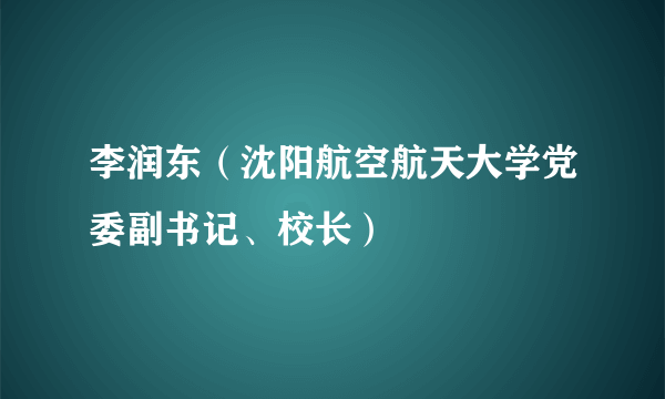 李润东（沈阳航空航天大学党委副书记、校长）