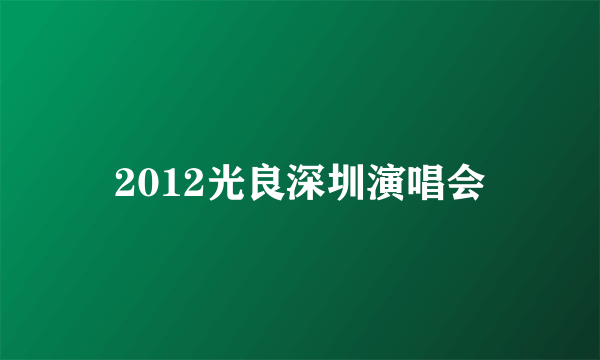 2012光良深圳演唱会