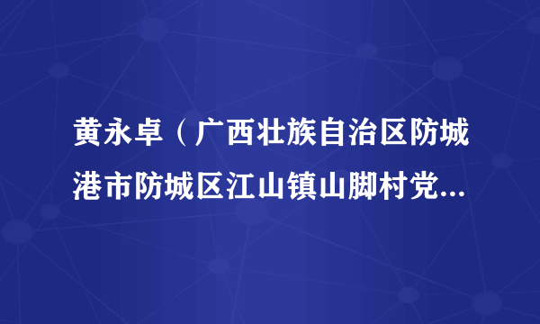 黄永卓（广西壮族自治区防城港市防城区江山镇山脚村党支部党员）