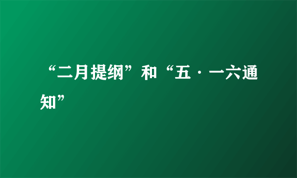 “二月提纲”和“五·一六通知”